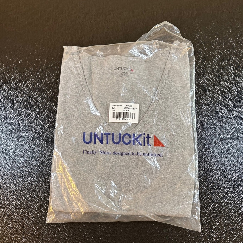 UNTUCKit Condesa‎ T-Shirt Scoop Neck Short Sleeve Casual Gray Womens Large New